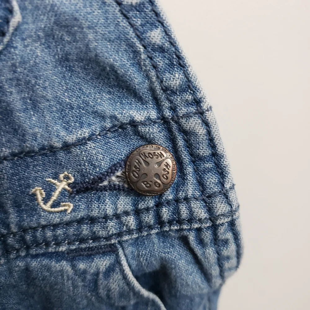 Osh Kosh 12 Months Baby Anchor Denim Jean Shortalls